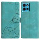 For Motorola Moto G75 5G Triangles Embossed Leather Phone Case(Green) - 1