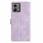 For Motorola Moto G84 Triangles Embossed Leather Phone Case(Purple) - 3
