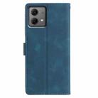 For Motorola Moto G84 Triangles Embossed Leather Phone Case(Blue) - 3