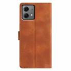 For Motorola Moto G84 Triangles Embossed Leather Phone Case(Brown) - 3