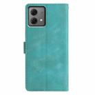 For Motorola Moto G84 Triangles Embossed Leather Phone Case(Green) - 3