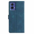 For Motorola Moto G85 Triangles Embossed Leather Phone Case(Blue) - 3