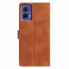 For Motorola Moto G85 Triangles Embossed Leather Phone Case(Brown) - 3