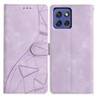 For Motorola Moto G Stylus 5G 2025 Triangles Embossed Leather Phone Case(Purple) - 1