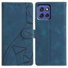 For Motorola Moto G Stylus 5G 2025 Triangles Embossed Leather Phone Case(Blue) - 1