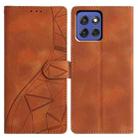 For Motorola Moto G Stylus 5G 2025 Triangles Embossed Leather Phone Case(Brown) - 1