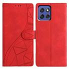 For Motorola Moto G Stylus 5G 2025 Triangles Embossed Leather Phone Case(Red) - 1