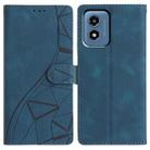 For Motorola Moto G Play 2024 Triangles Embossed Leather Phone Case(Blue) - 1