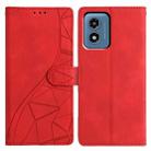 For Motorola Moto G Play 2024 Triangles Embossed Leather Phone Case(Red) - 1