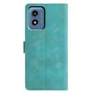 For Motorola Moto G Play 2024 Triangles Embossed Leather Phone Case(Green) - 3