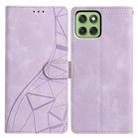 For Motorola Edge 60 Triangles Embossed Leather Phone Case(Purple) - 1
