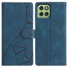 For Motorola Edge 60 Triangles Embossed Leather Phone Case(Blue) - 1