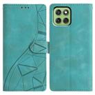 For Motorola Edge 60 Triangles Embossed Leather Phone Case(Green) - 1