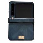 For Huawei Pura X Crazy Horse Texture Three-stage Leather Phone Case(Blue) - 1