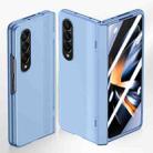 For Samsung Galaxy Z Fold4 5G Integrated Spring Axis Skin Feel Phone Case(Blue) - 1