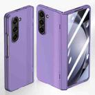 For Samsung Galaxy Z Fold5 5G Integrated Spring Axis Skin Feel Phone Case(Purple) - 1