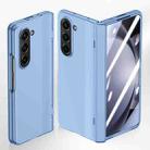 For Samsung Galaxy Z Fold5 5G Integrated Spring Axis Skin Feel Phone Case(Blue) - 1