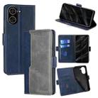 For Redmi A5 4G 171.7mm Contrast Color Side Buckle Leather Phone Case(Blue + Grey) - 1