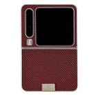 For Huawei Pura X Kevlar Carbon Fiber Ultra-thin Nameplate Shockproof Phone Case(Red) - 1