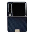 For Huawei Pura X Kevlar Carbon Fiber Ultra-thin Nameplate Shockproof Phone Case(Dark Blue) - 1