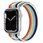 For Apple Watch 46mm / 49mm / 45mm / 44mm xDfind Dual-Section Loop Nylon Watch Band(White Rainbow) - 1