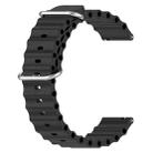 22mm xDfind Ocean Style Silicone Solid Color Watch Band(Black) - 2