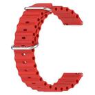 22mm xDfind Ocean Style Silicone Solid Color Watch Band(Red) - 2