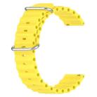 22mm xDfind Ocean Style Silicone Solid Color Watch Band(Yellow) - 2