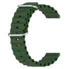 22mm xDfind Ocean Style Silicone Solid Color Watch Band(Army Green) - 2