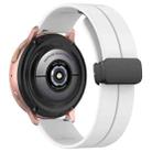 20mm xDfind  Flat Head Groove Folding Black Buckle Silicone Watch Band(White) - 2