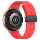 20mm xDfind  Flat Head Groove Folding Black Buckle Silicone Watch Band(Red) - 2