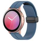22mm xDfind  Flat Head Groove Folding Black Buckle Silicone Watch Band(Blue) - 1