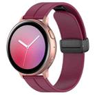22mm xDfind  Flat Head Groove Folding Black Buckle Silicone Watch Band(Wine Red) - 1