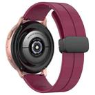 22mm xDfind  Flat Head Groove Folding Black Buckle Silicone Watch Band(Wine Red) - 2