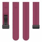 22mm xDfind  Flat Head Groove Folding Black Buckle Silicone Watch Band(Wine Red) - 3