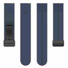 22mm xDfind  Flat Head Groove Folding Black Buckle Silicone Watch Band(Midnight Blue) - 3