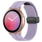 22mm xDfind  Flat Head Groove Folding Black Buckle Silicone Watch Band(Purple) - 1
