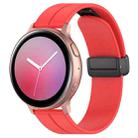 22mm xDfind  Flat Head Groove Folding Black Buckle Silicone Watch Band(Red) - 1
