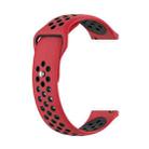 20mm xDfind Two-color Silicone Watch Band(Red Black) - 1