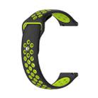 20mm xDfind Two-color Silicone Watch Band(Black Lime Green) - 1