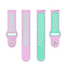 22mm xDfind Two-color Silicone Watch Band(Pink Mint Green) - 2