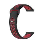 22mm xDfind Two-color Silicone Watch Band(Black Red) - 1