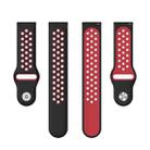 22mm xDfind Two-color Silicone Watch Band(Black Red) - 2