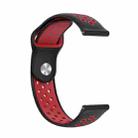 22mm xDfind Two-color Silicone Watch Band(Black Red) - 3