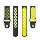 22mm xDfind Two-color Silicone Watch Band(Black Yellow) - 2