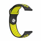 22mm xDfind Two-color Silicone Watch Band(Black Yellow) - 3
