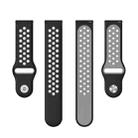 22mm xDfind Two-color Silicone Watch Band(Black Grey) - 2