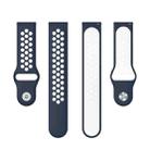 22mm xDfind Two-color Silicone Watch Band(Midnight Blue White) - 2