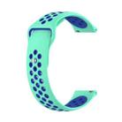 22mm xDfind Two-color Silicone Watch Band(Mint Green Blue) - 1