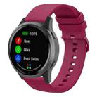 22mm xDfind Flat Pure Color Silicone Watch Band(Purple Red) - 1